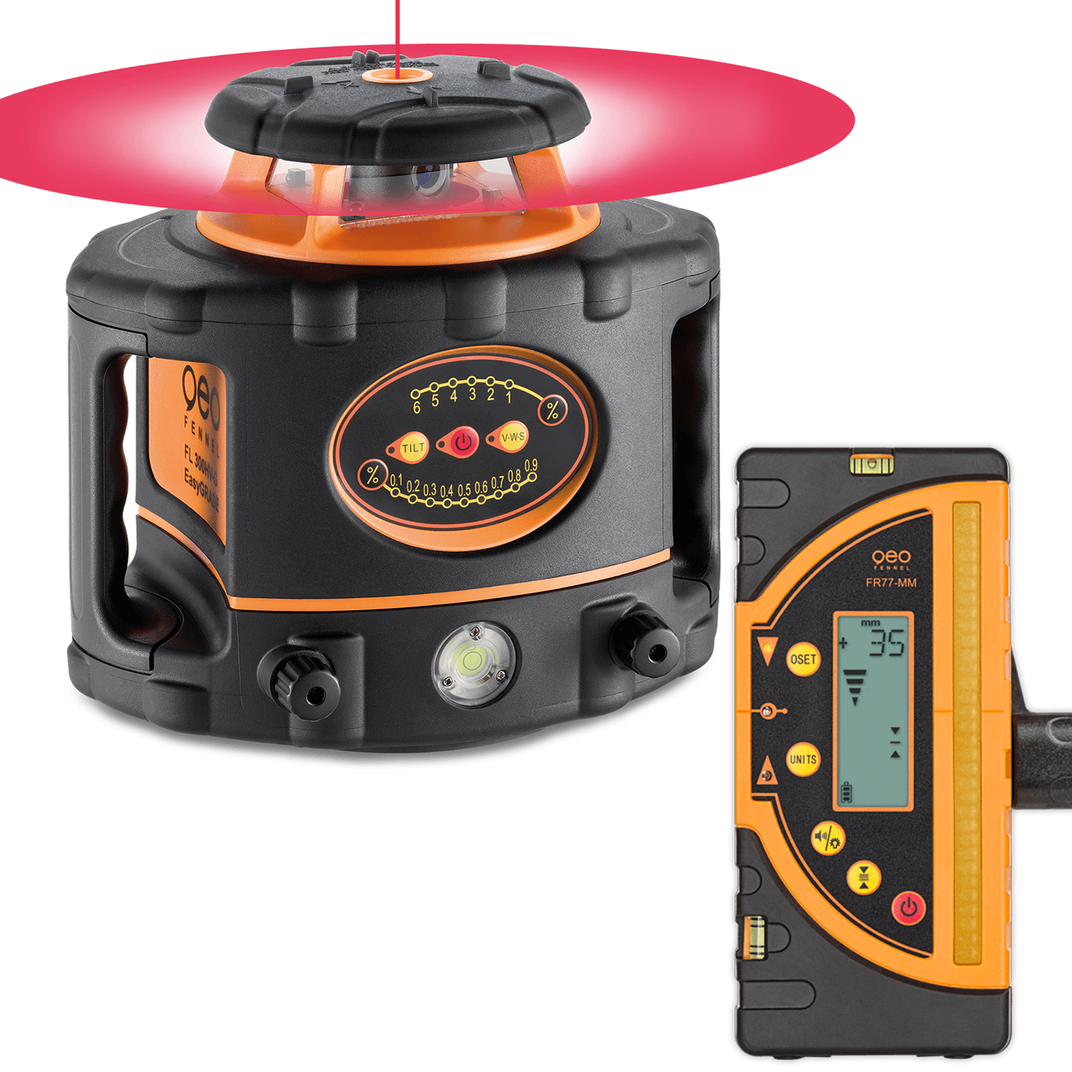 Geo-Fennel FL 300HV-G EasyGRADE automata önbeálló forgólézer + FR 77-MM vevőegység termék fő termékképe