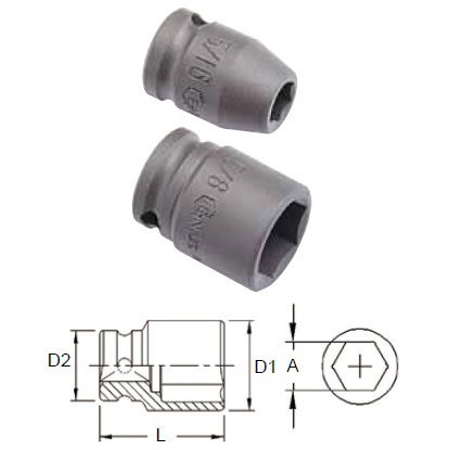 Genius Tools 444032 1/2"-os 6 lapú gépi dugókulcs fej, 32 mm termék fő termékképe