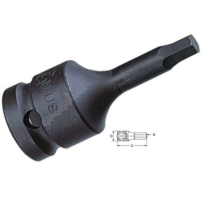 Genius Tools 466006 1/2"-os gépi dugókulcs fej, imbusz, 3/16" termék fő termékképe