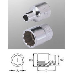 Genius Tools 433812 1/2"-os 12 lapú dugókulcs fej, 12 mm termék fő termékképe