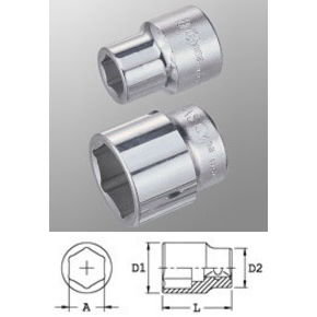 Genius Tools 625224 3/4"-os 6 lapú dugókulcs fej, 24 mm termék fő termékképe
