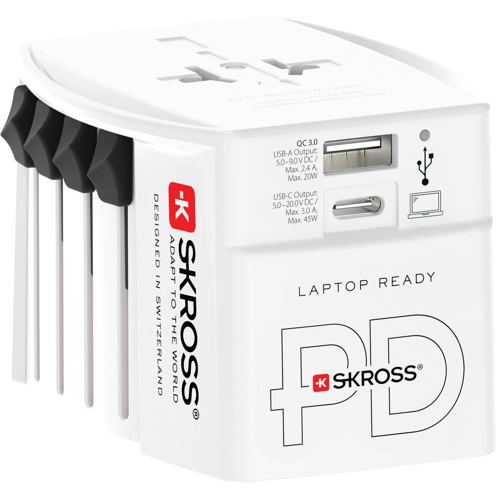 Skross MUV USB világutazó hálózati csatlakozó átalakító, PD (USB A, USB C), 45W + USB-C kábel termék fő termékképe