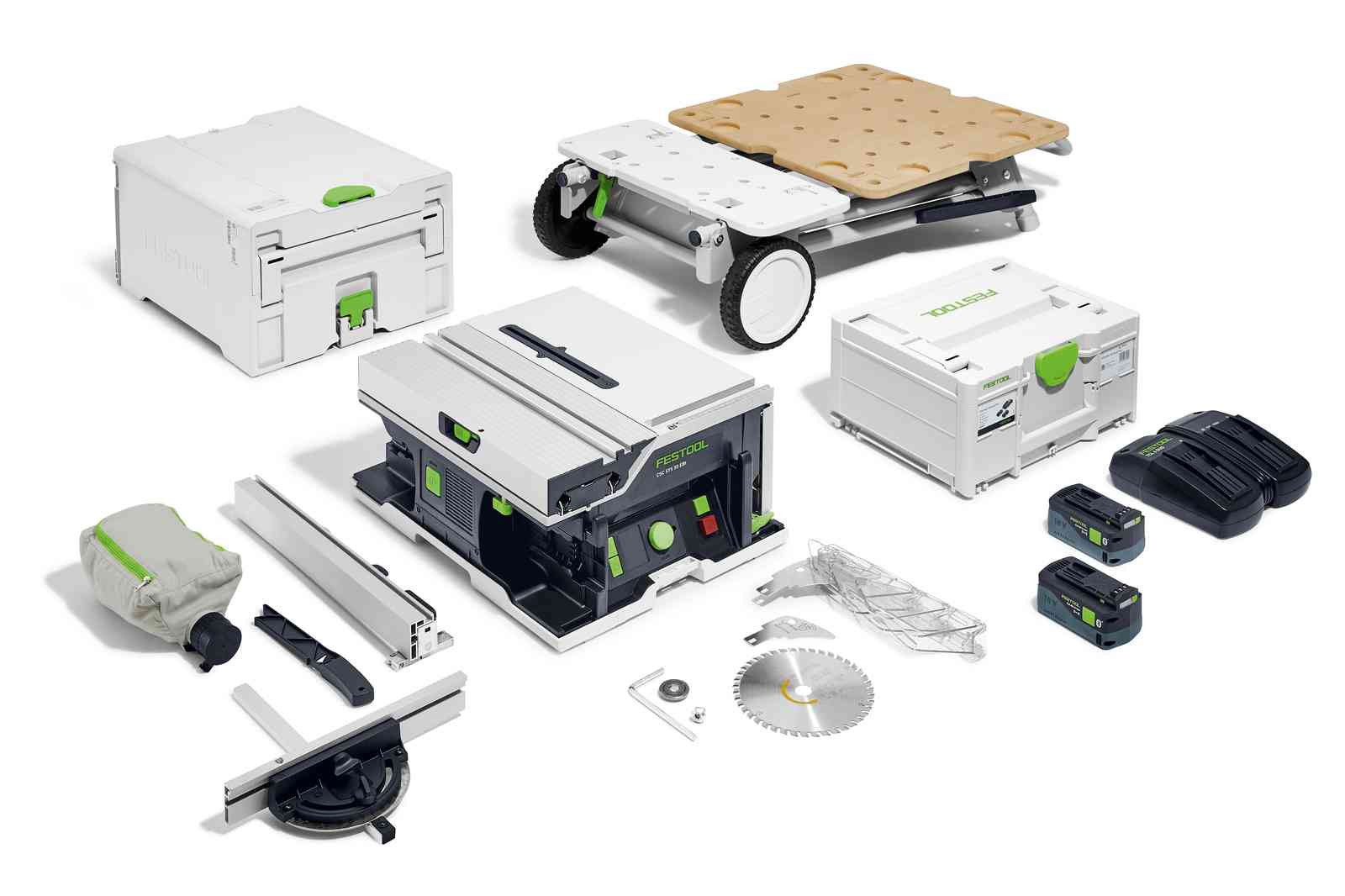 Festool CSC SYS 50 EBI-Set akkus szénkefe nélküli asztali körfűrész (2 x 5.0 Ah Li-ion akkuval) termék fő termékképe