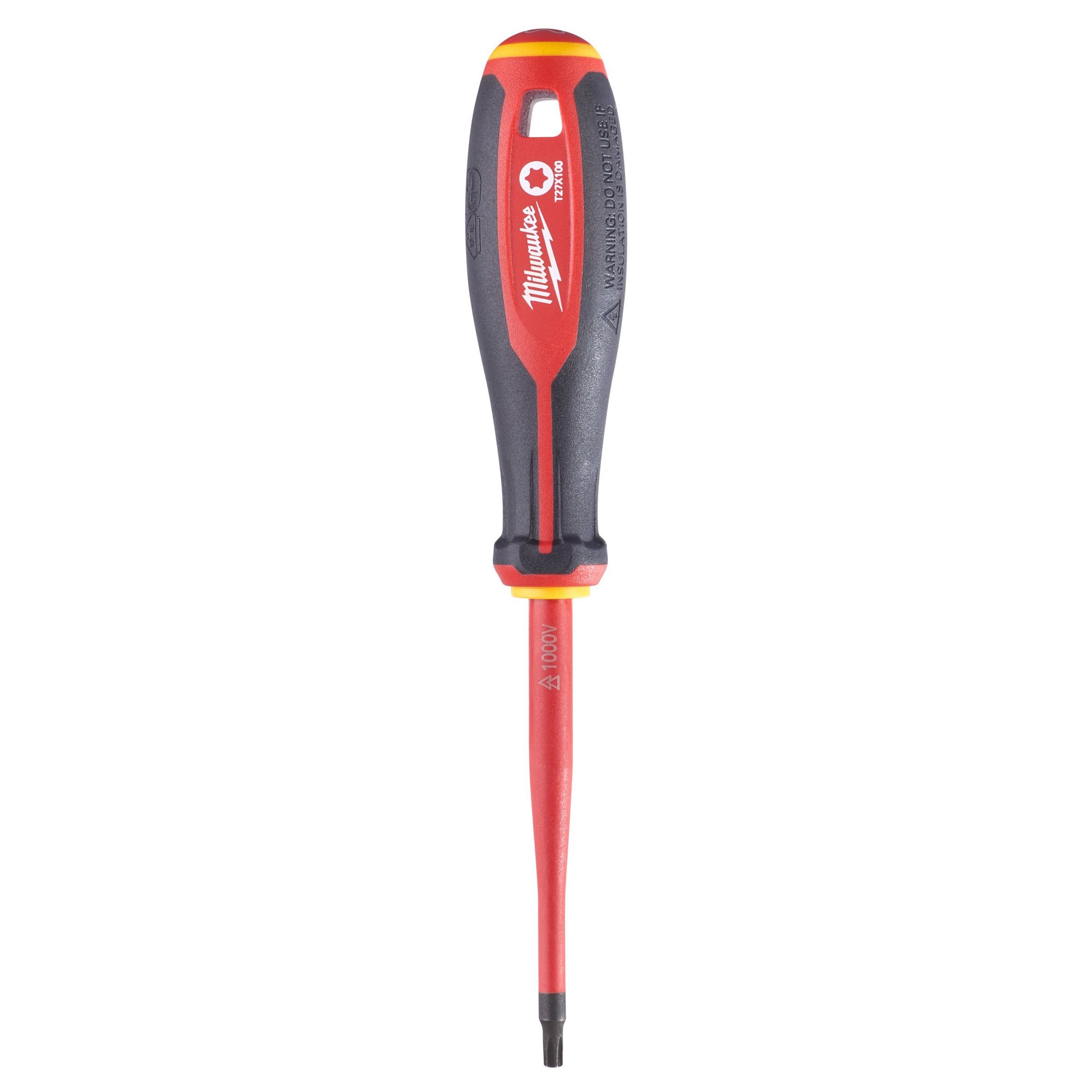 Milwaukee Tri-Lobe VDE szigetelt torx csavarhúzó 3-oldalú markolattal, T27 x 100 mm termék fő termékképe
