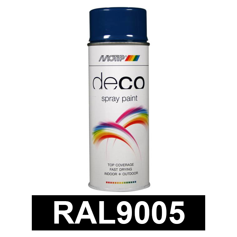 Motip DECO szintetikus festék spray, RAL9005 (matt fekete), 400 ml termék fő termékképe
