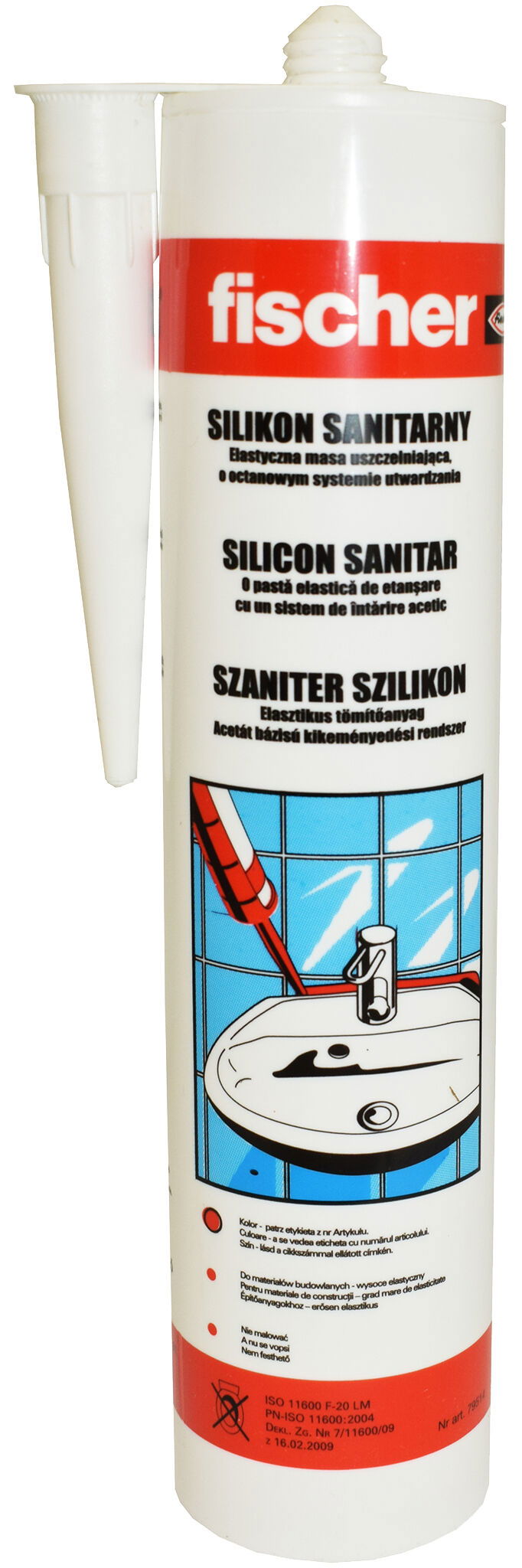 Fischer DSSI TP szaniter szilikon (HU/RO), áttetsző, 280 ml termék fő termékképe