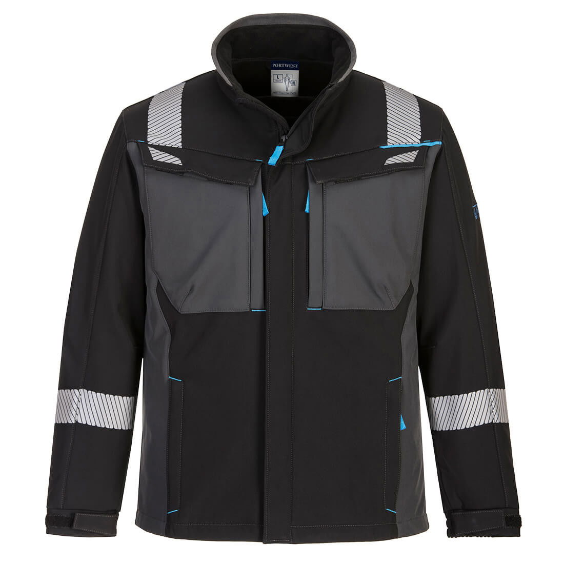 Portwest FR704 - WX3 FR Modaflame lángálló softshell dzseki, fekete termék fő termékképe