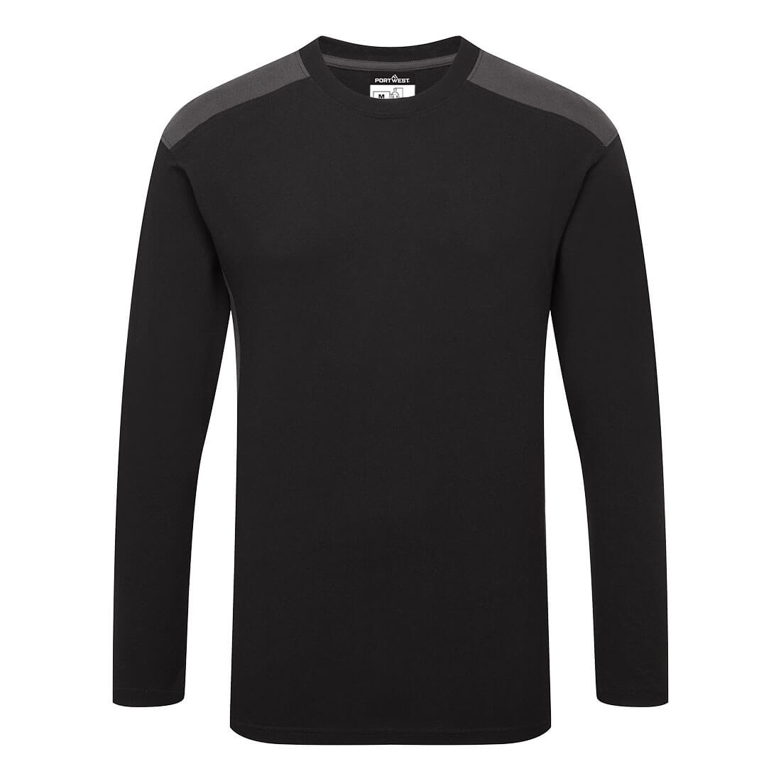 Portwest W1664 - Kéttónusú hosszú ujjú póló L/S, fekete/szürke termék fő termékképe