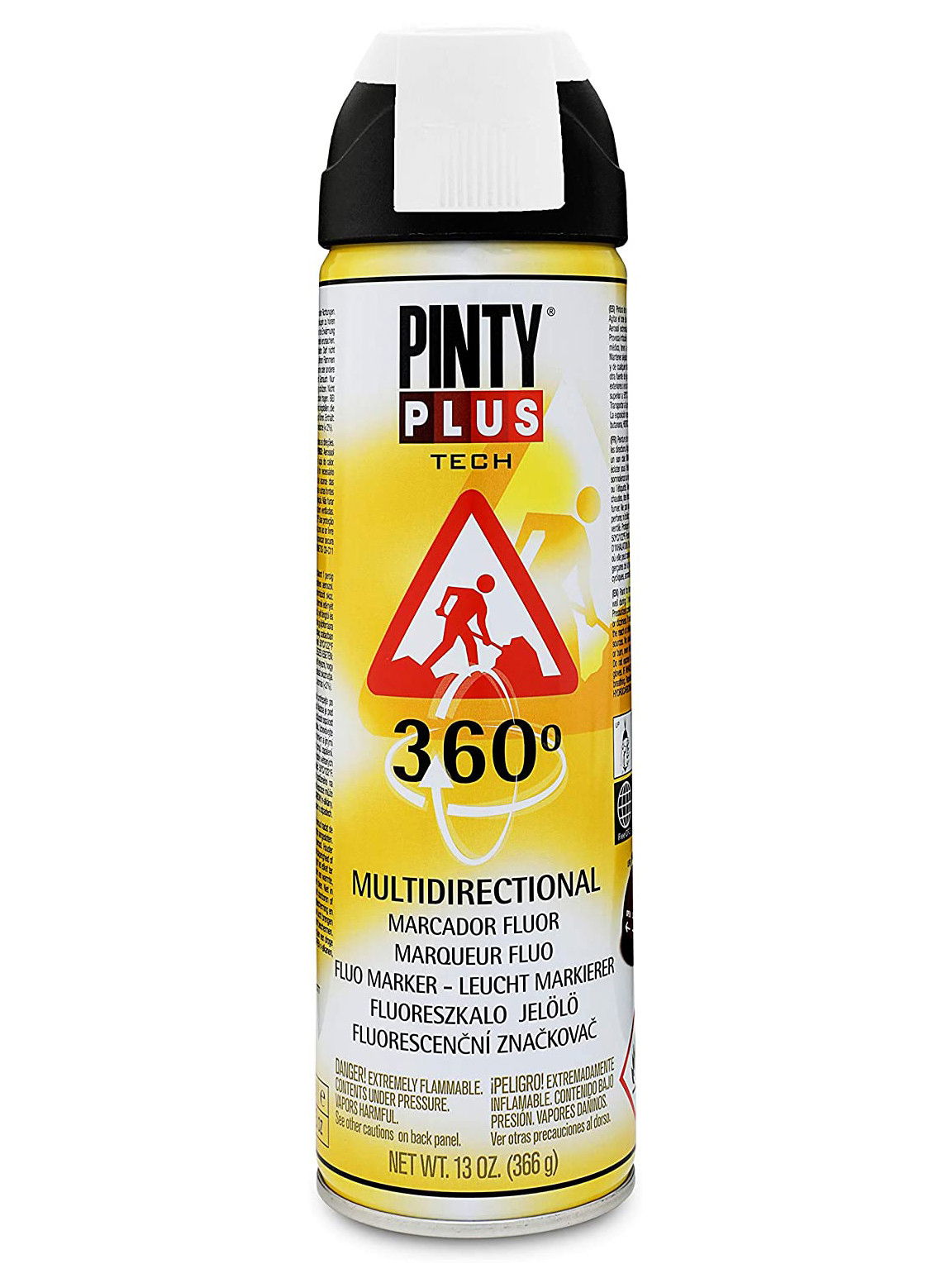 Pinty Plus TECH fluoreszkáló jelölő spray 360°-ban elfordítható szórófejjel, 500 ml termék fő termékképe