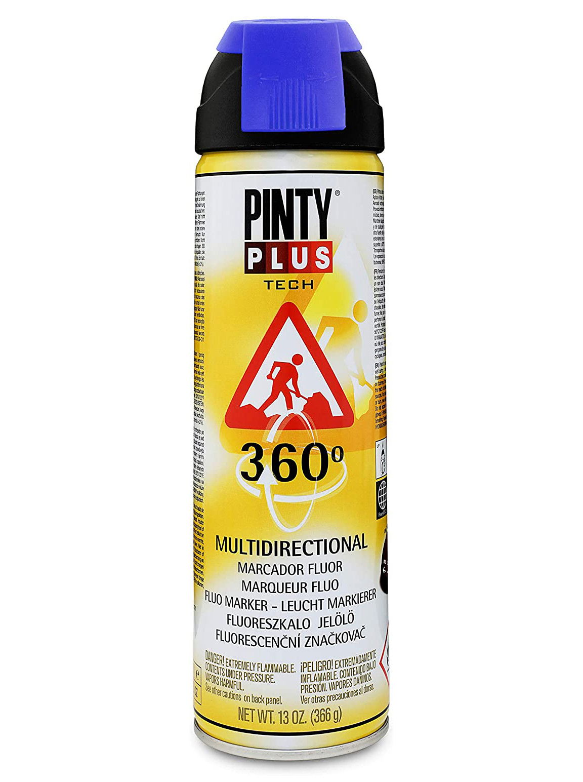 Pinty Plus TECH fluoreszkáló jelölő spray 360°-ban elfordítható szórófejjel, 500 ml termék fő termékképe